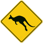 Reflective Aluminum Sign - Diamond Grade Reflective Aluminum Kangaroos Warning Sign